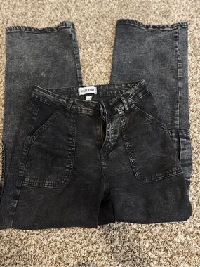 Disclosure Black Gray High-Rise Cargo Jeans